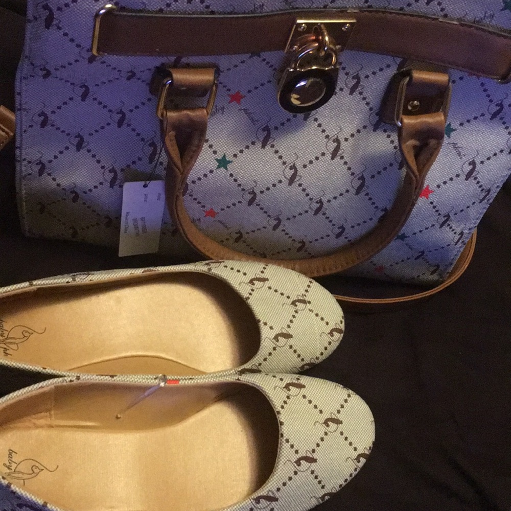 Baby phat purse with matching slip on’s size 10